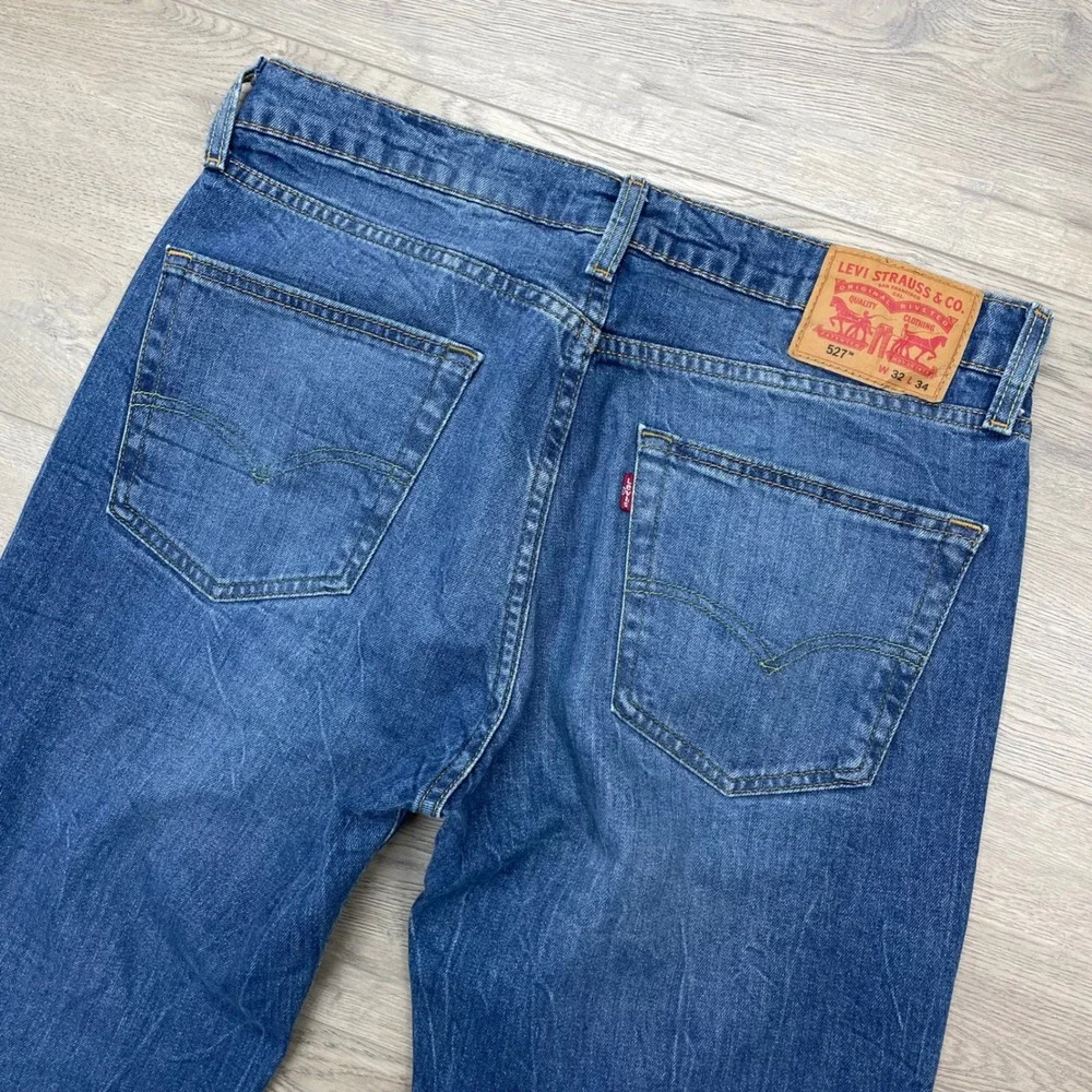 Levi's 527 Slim Bootcut Jeans Mens 32x34 Blue Denim Country Cowboy